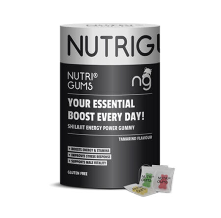 NutriGums Shilajit Energy Power Gummy – Tamarind Flavour | Daily Energy Booster for Men | Gluten-Free Vitality Gummies