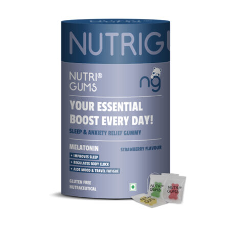 NutriGums Melatonin Sleep & Anxiety Relief Gummies – Strawberry Flavour