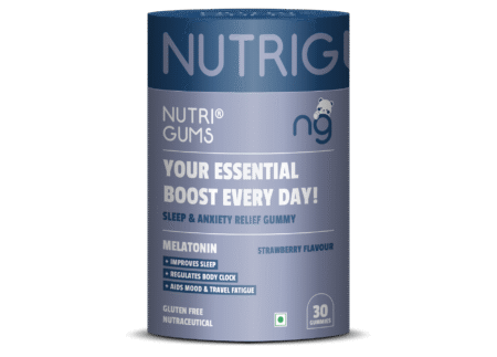NutriGums Melatonin Sleep & Anxiety Relief Gummies – Strawberry Flavour